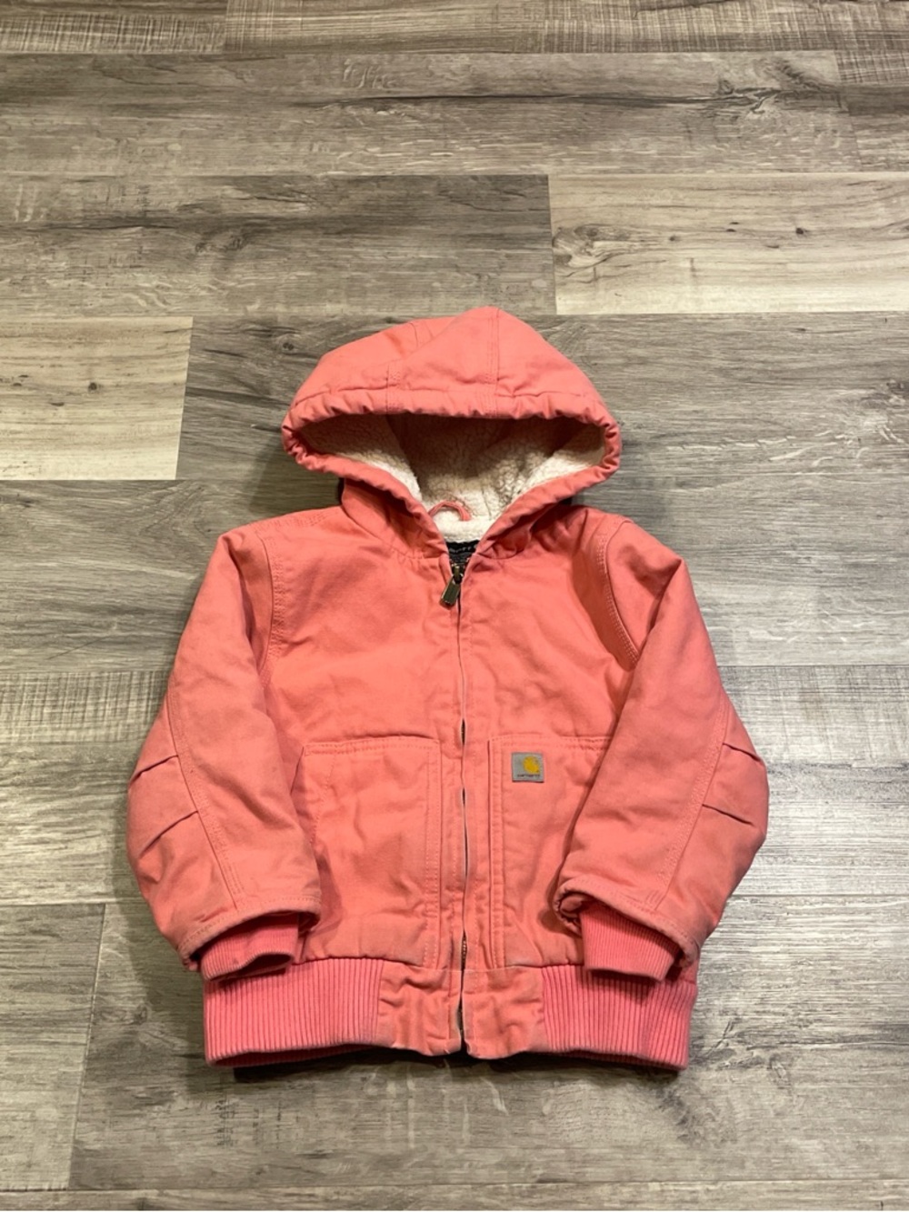 Carhartt pink kids Hooded Sherpa-Lined Jacket